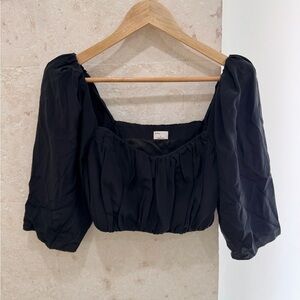 Wilfred Elegant Black Puff Sleeve Blouse